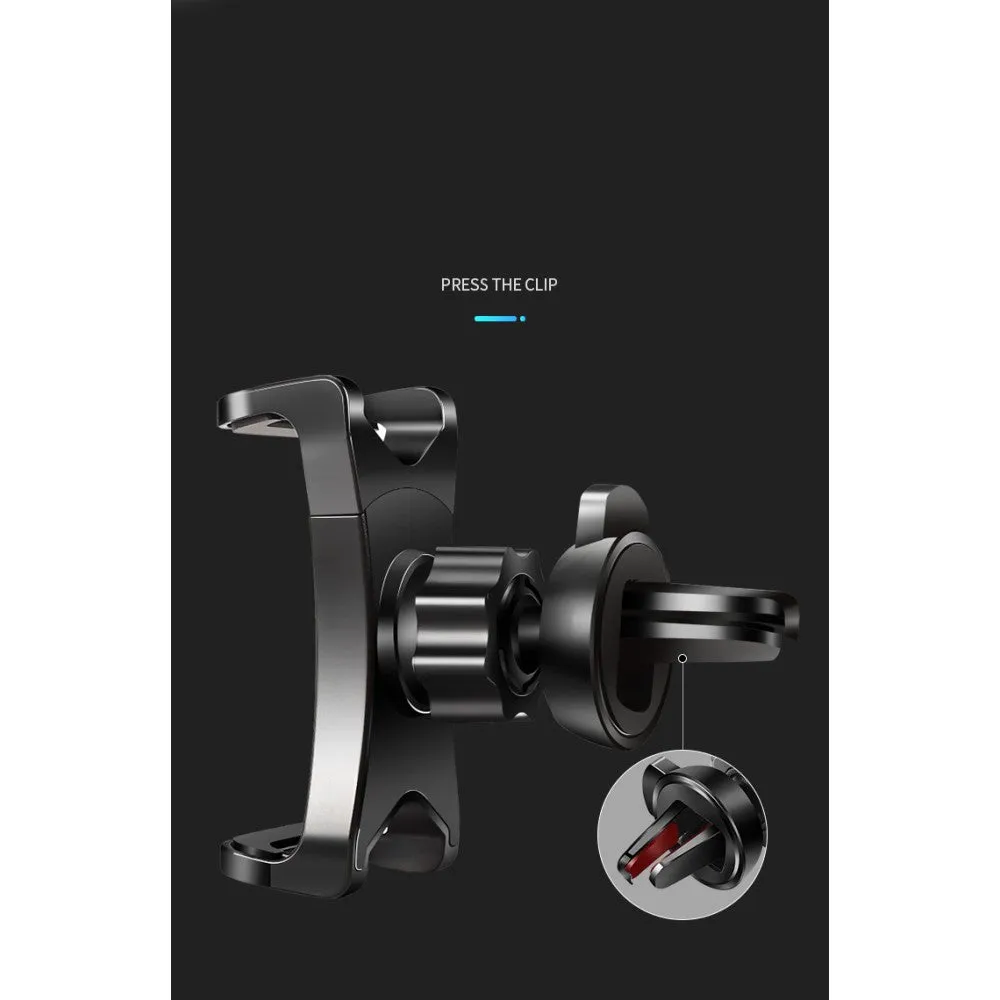3 in 1 Car GPS Smartphone Holder: Dashboard / Visor Clamp   AC Grid Clip for Azumi Chic - Black