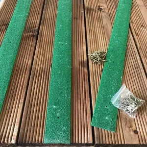 50mm Wide Non-Slip Anti-Skid Decking Strips - Safety and Style for Outdoor Space - GREEN