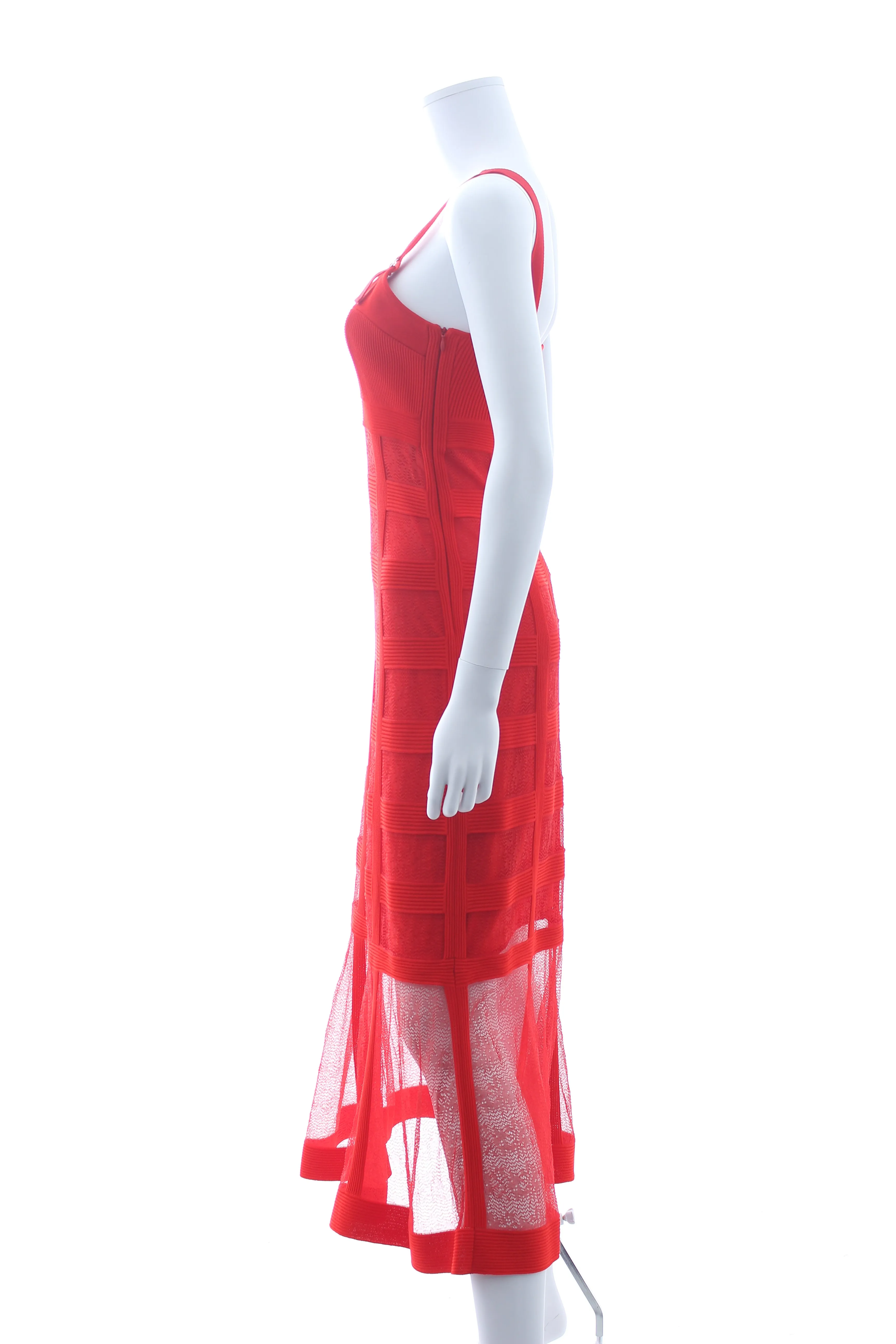 Alexander McQueen Lace-Overlay Panelled Stretch-Knit Dress