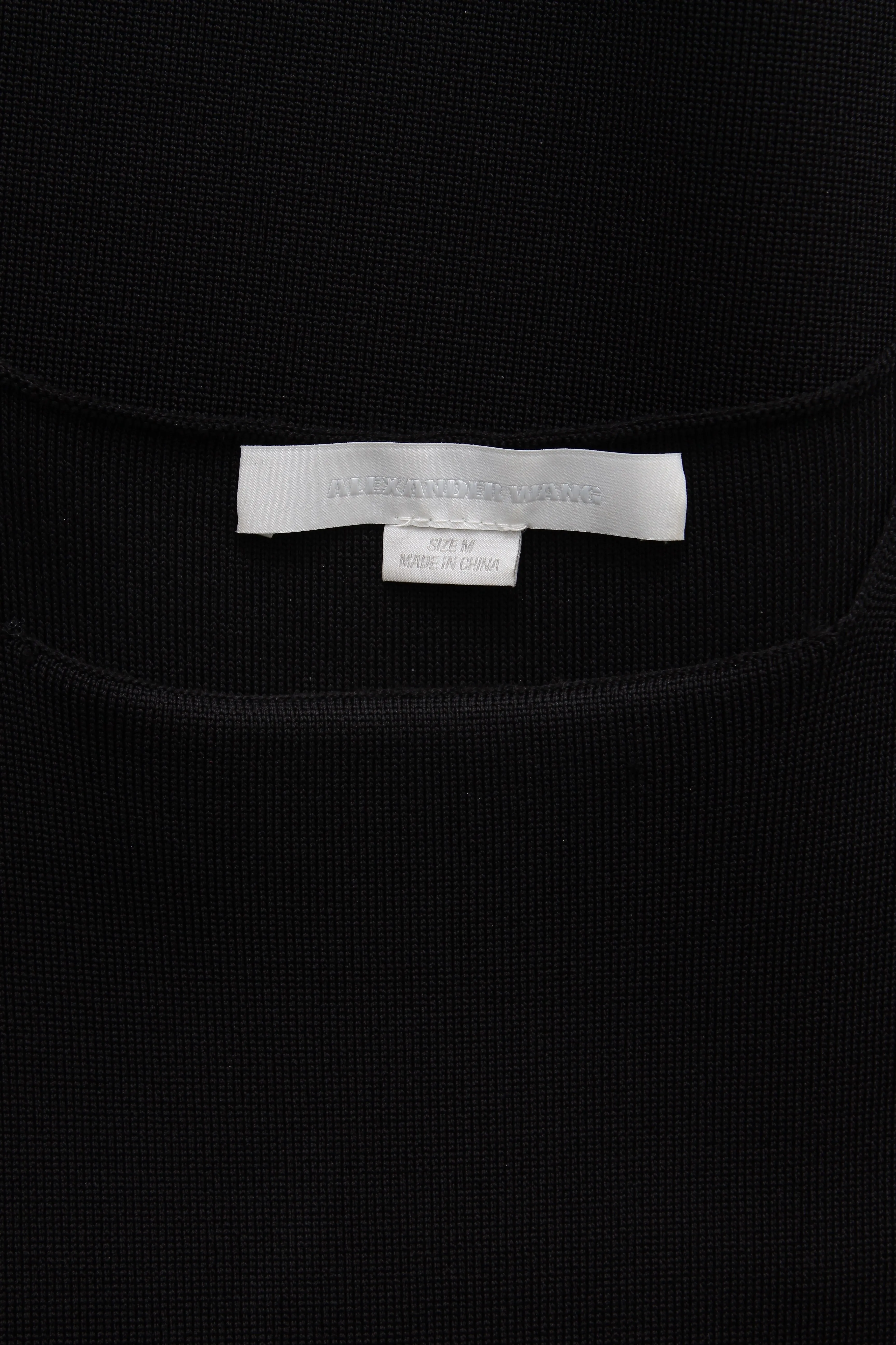 Alexander Wang Curved Zipper Stretch-Knit Dress