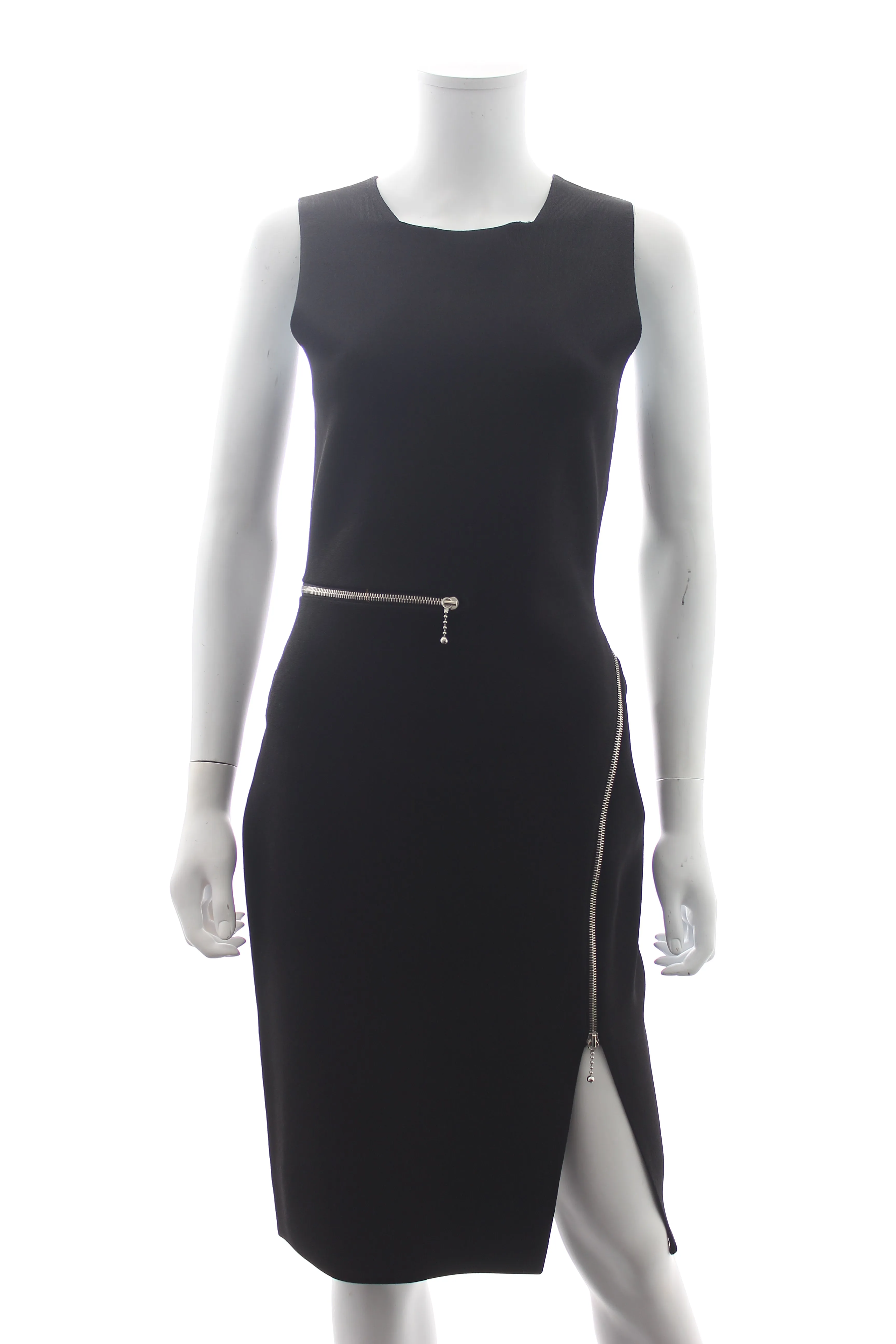 Alexander Wang Curved Zipper Stretch-Knit Dress