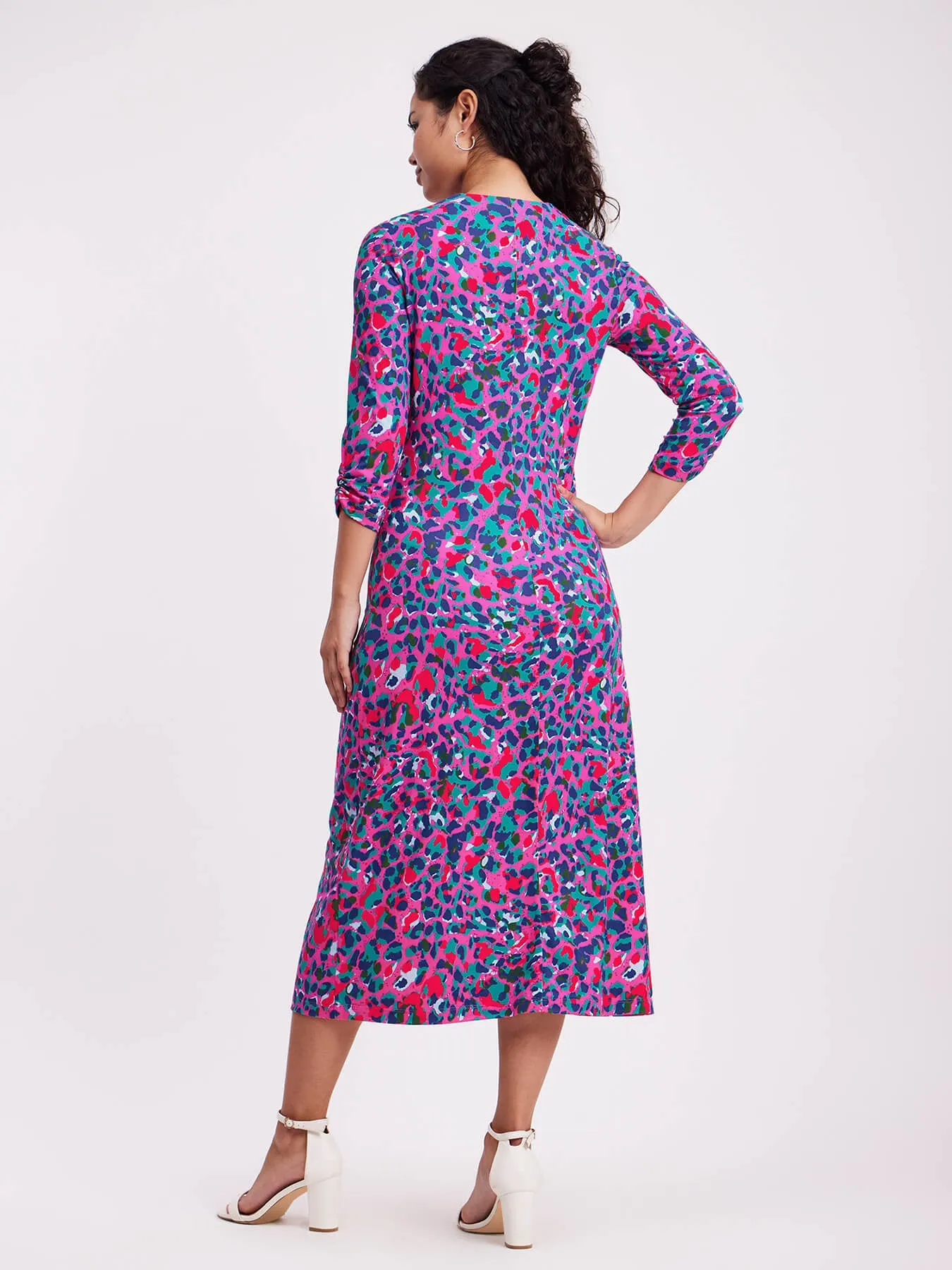 Animal Print Midi Dress - Multicolour