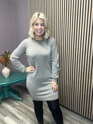 ANYA GLITTER KNIT DRESS (FOSSIL)