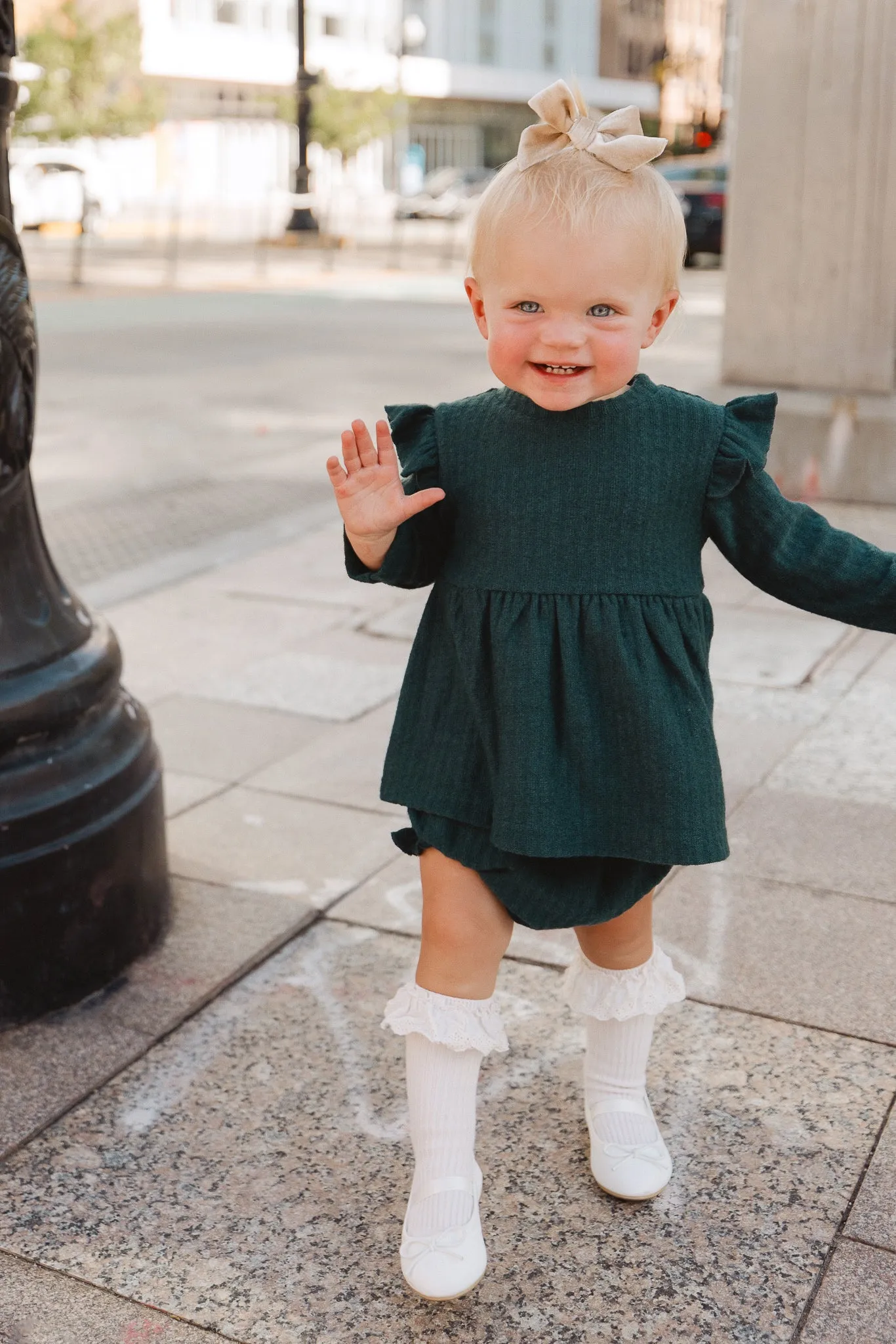 Baby Jensen Dress Set in Green - FINAL SALE