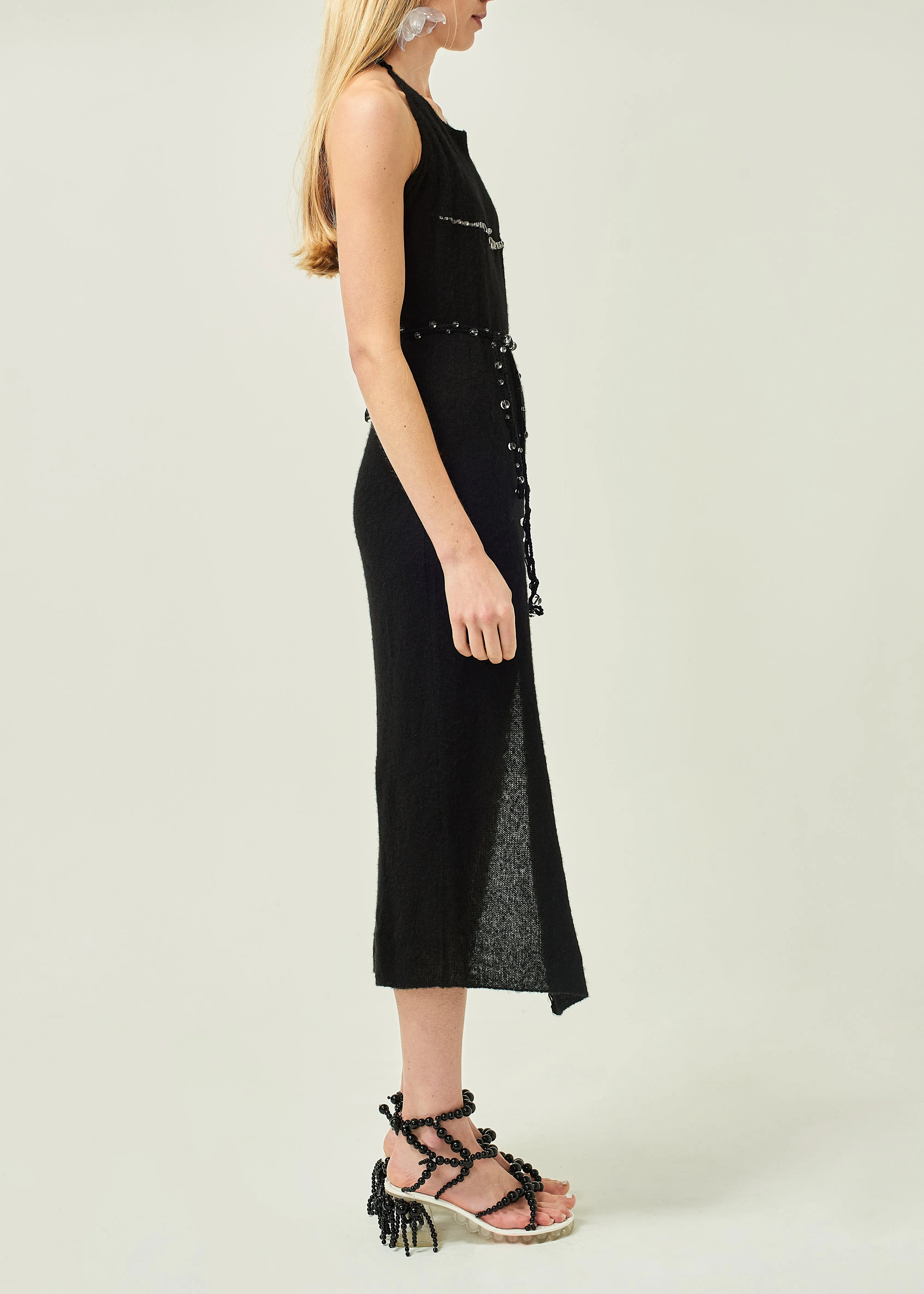 BEADED CUT-OUT DRESS