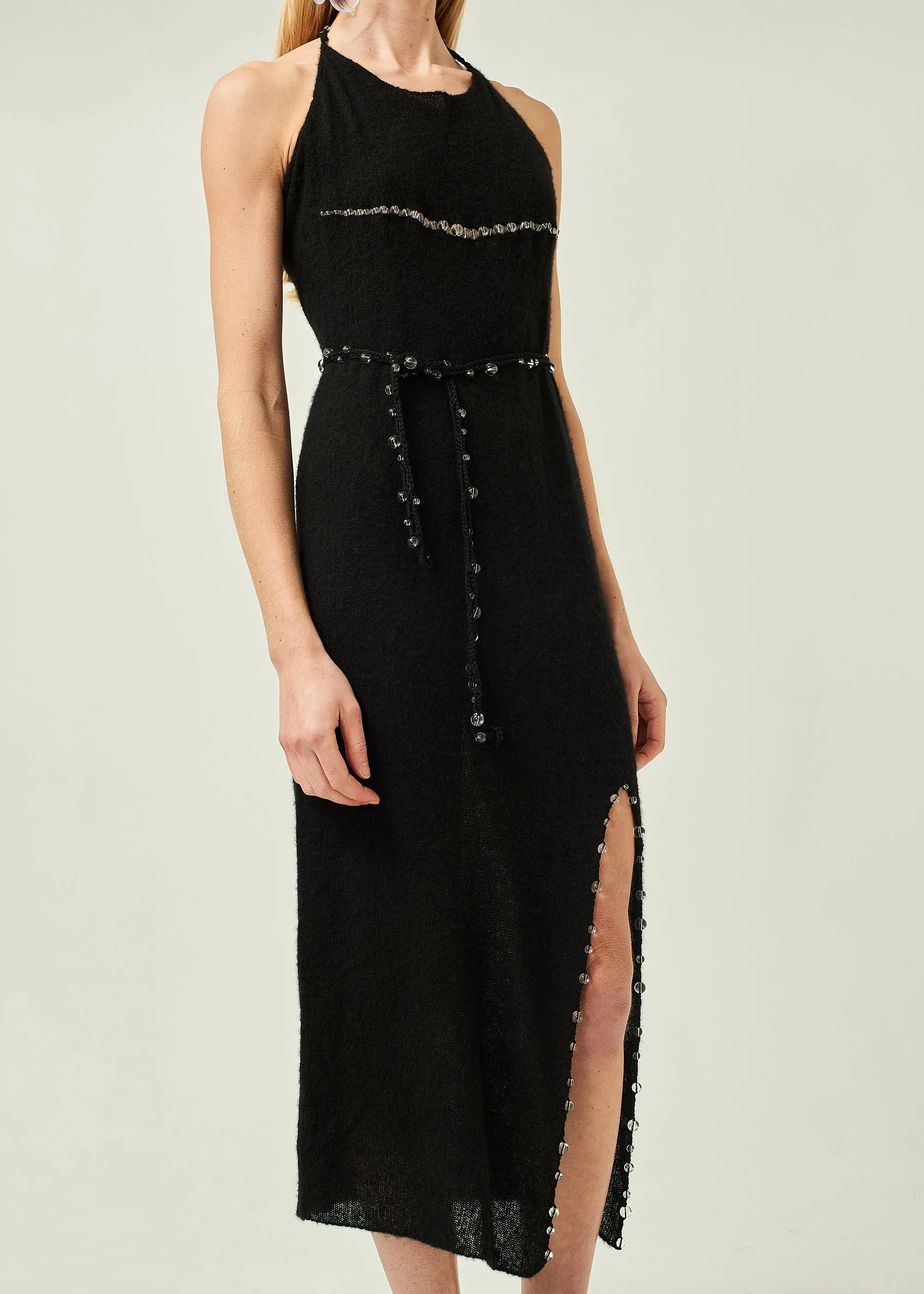 BEADED CUT-OUT DRESS
