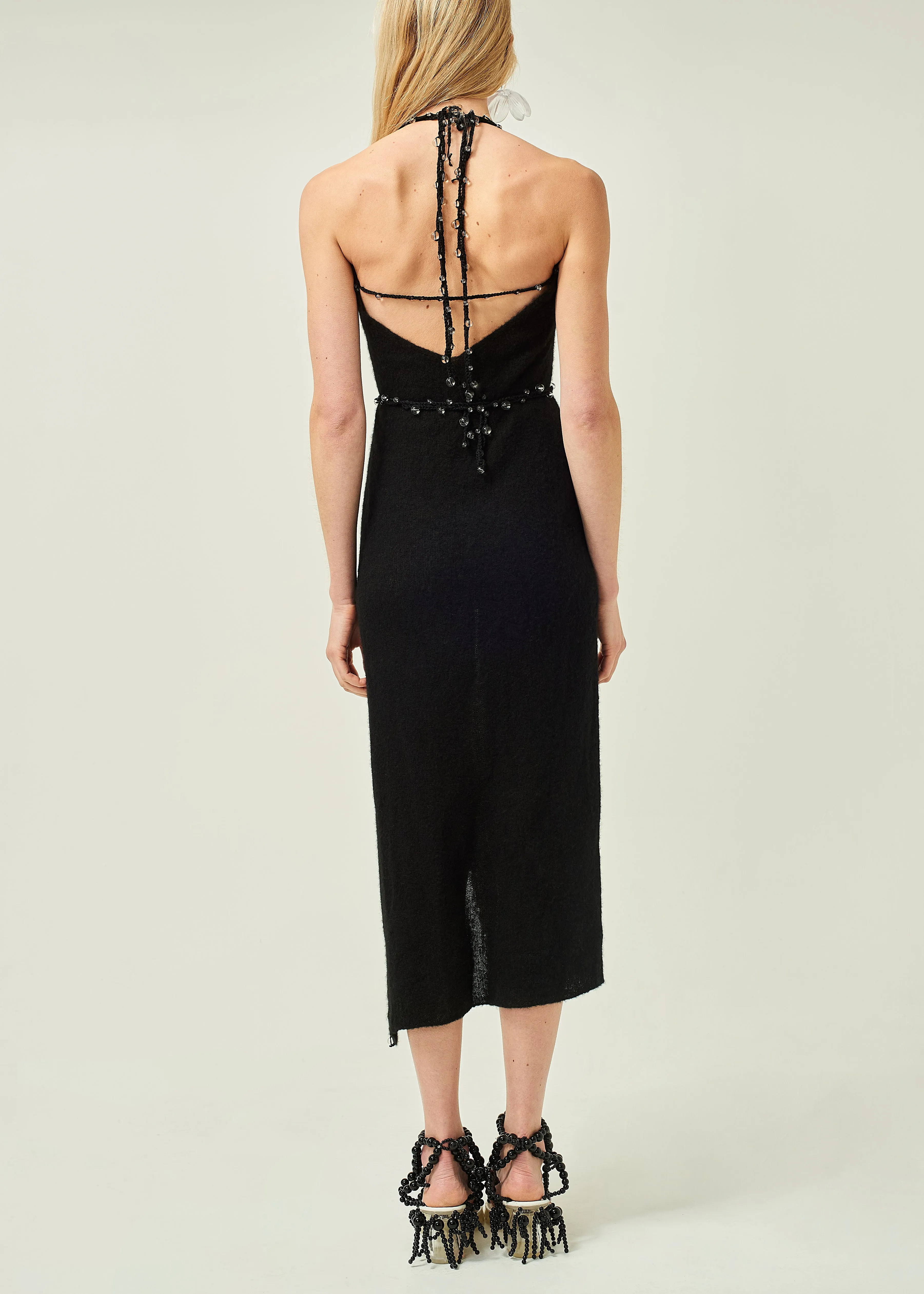 BEADED CUT-OUT DRESS