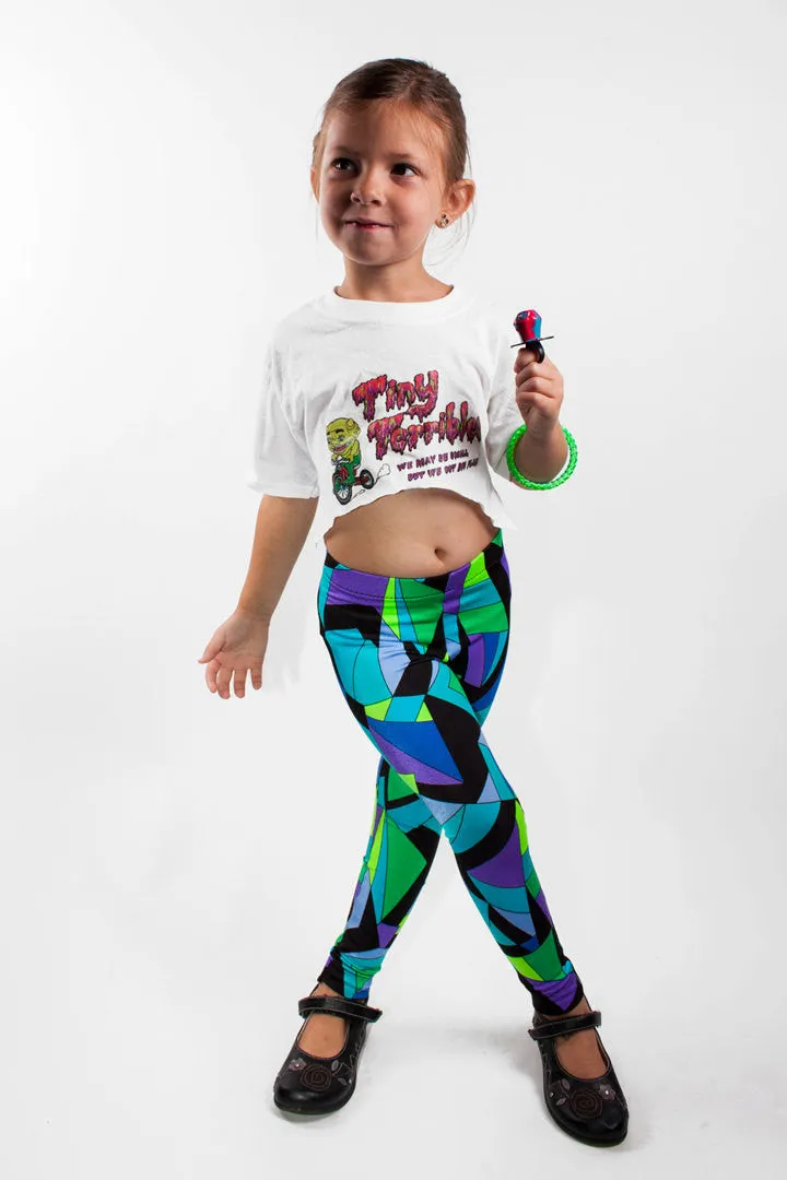 Blue Kaleidoscope Kids Leggings