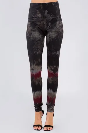 Border Tie-Dye Print Leggings