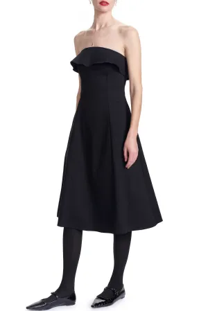 CHARLIE STRAPLESS MIDI DRESS- twill