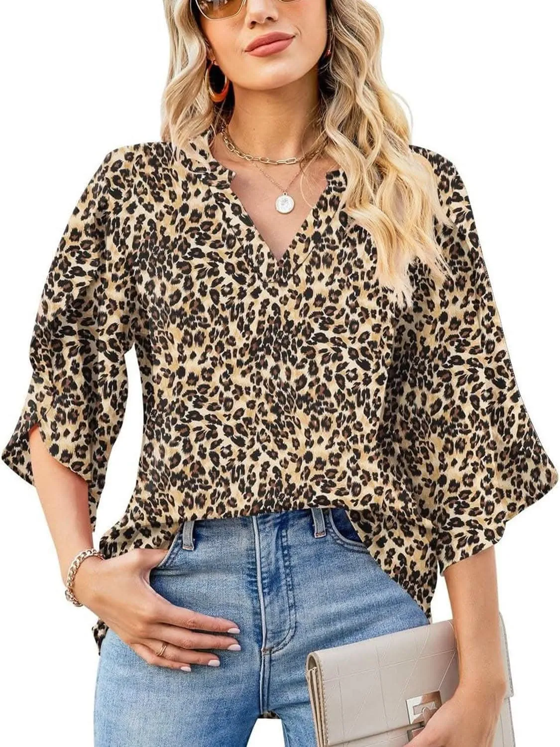 Chic Notched Sleeve Blouse