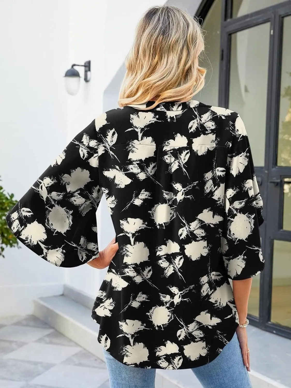 Chic Notched Sleeve Blouse