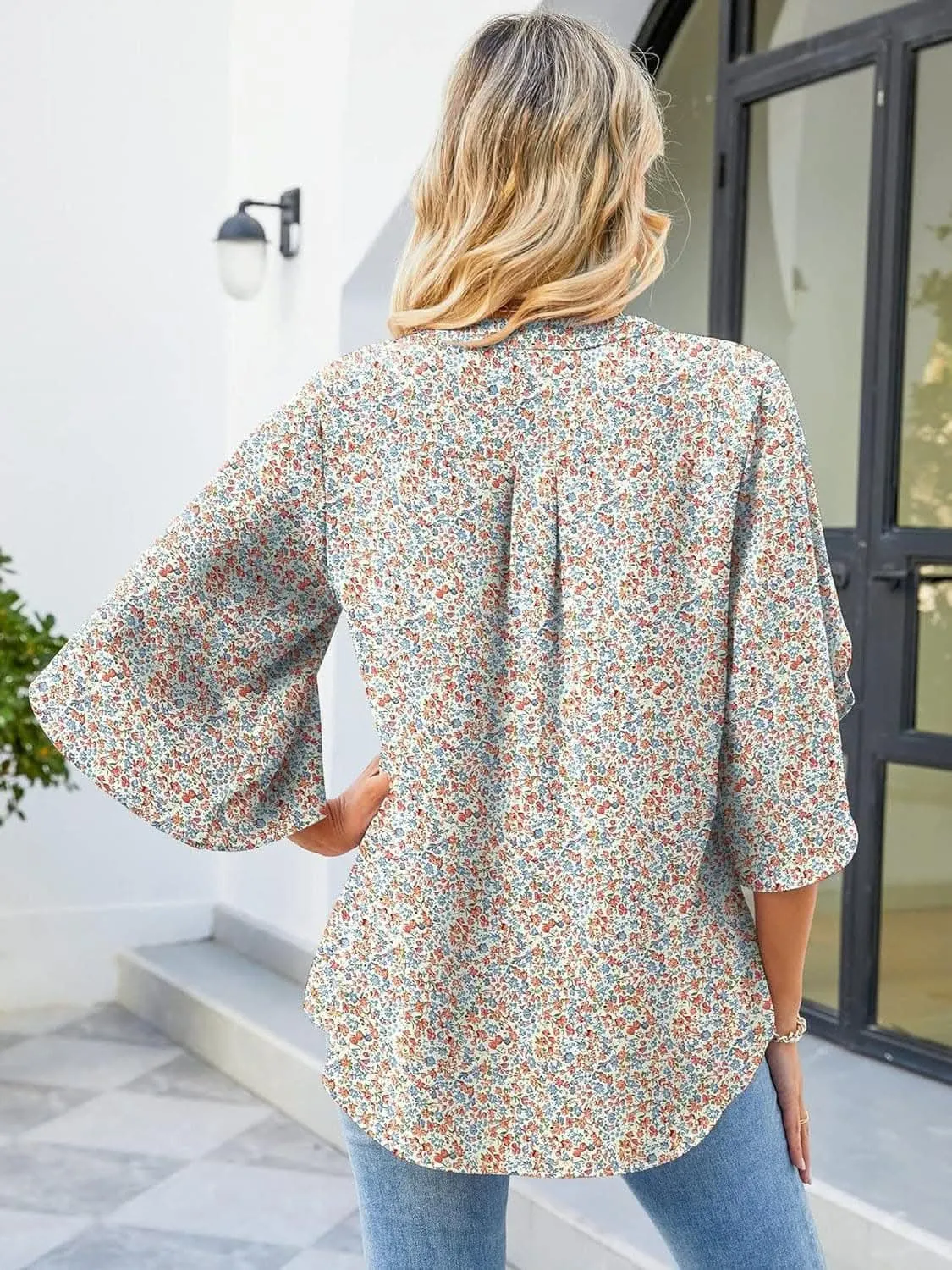 Chic Notched Sleeve Blouse