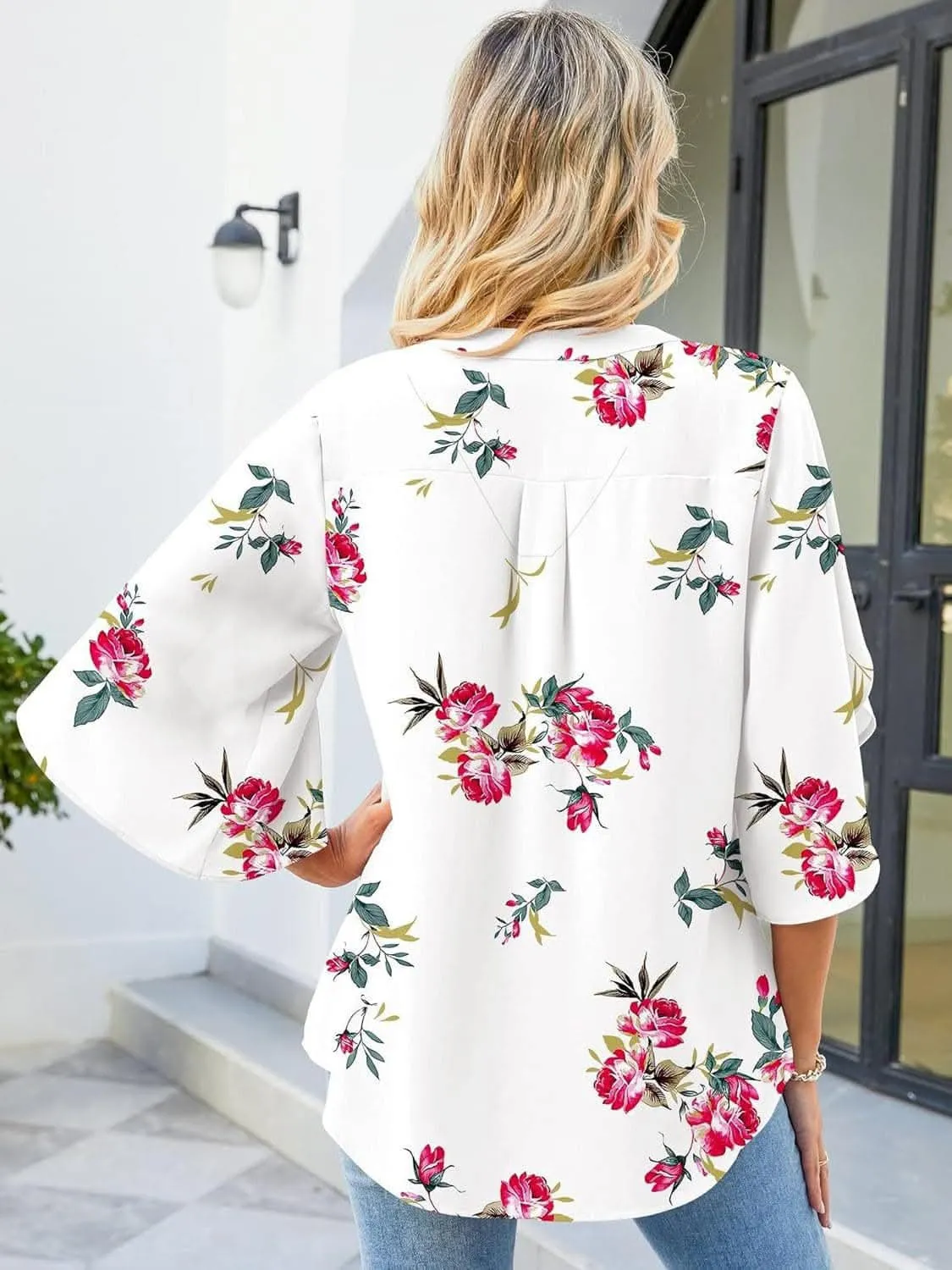 Chic Notched Sleeve Blouse