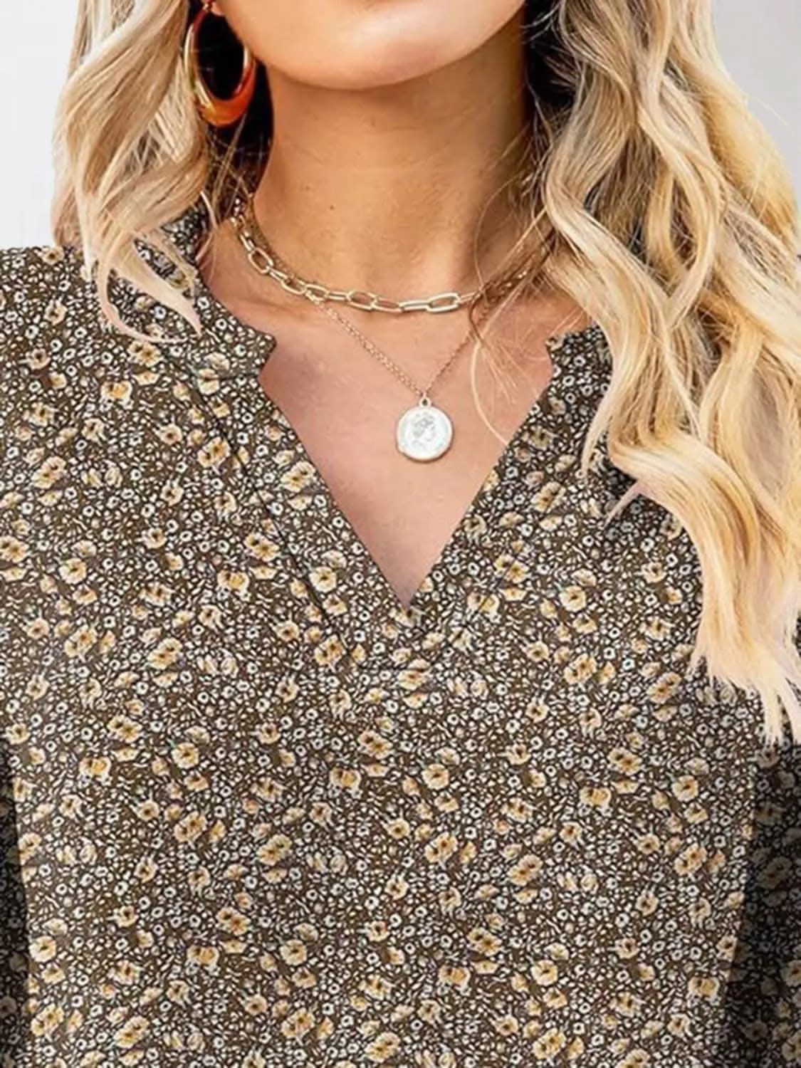 Chic Notched Sleeve Blouse
