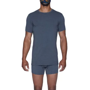 Crew Neck Undershirt in Charcoal Heather (Size X-Large) by Wood Underwear