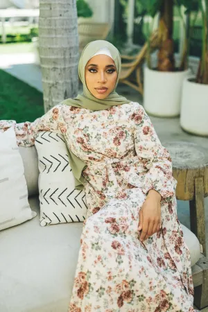Dahlia Floral Wrap Dress- Light Pink