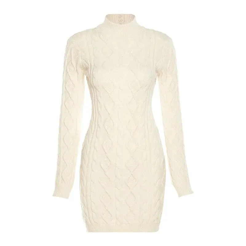 Delilah Open Back Long Sleeve Knit Mini Dress