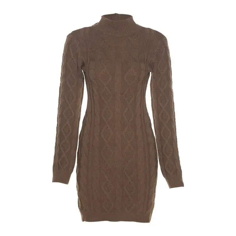 Delilah Open Back Long Sleeve Knit Mini Dress