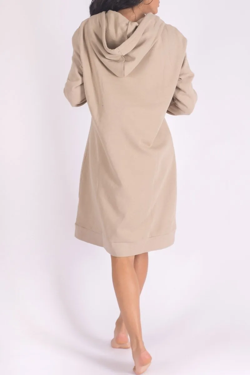 HOODIE DRESS 38" (KHAKI)