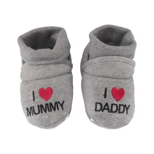 Infant Toddler Grey Soft Fluffy Plush Cozy Fuzzy Booties Slippers, Single Pair