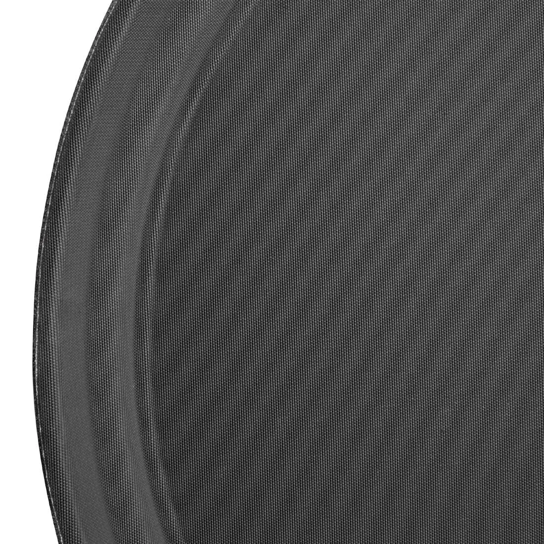 J846 Kristallon Fibreglass Round Non-Slip Tray Black 356mm