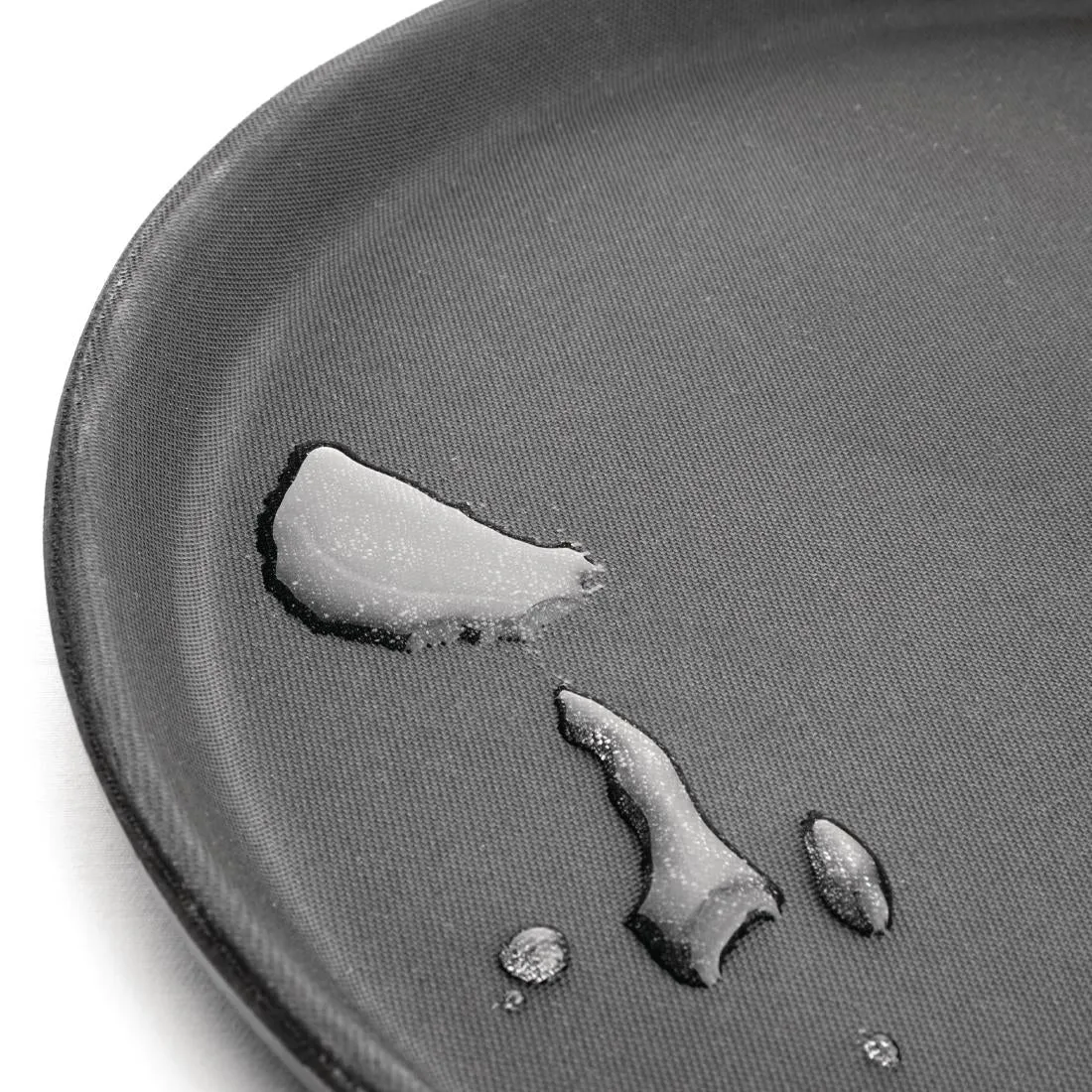 J846 Kristallon Fibreglass Round Non-Slip Tray Black 356mm