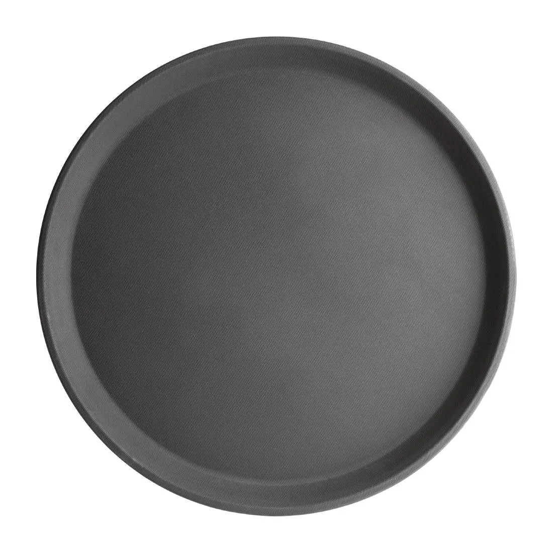 J846 Kristallon Fibreglass Round Non-Slip Tray Black 356mm