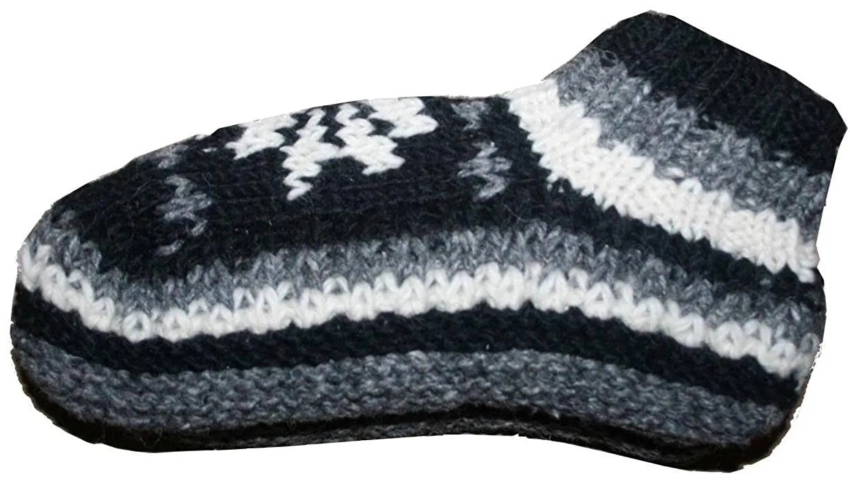 Knit Crochet Fleece Lined Booties Socks