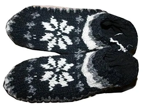 Knit Crochet Fleece Lined Booties Socks