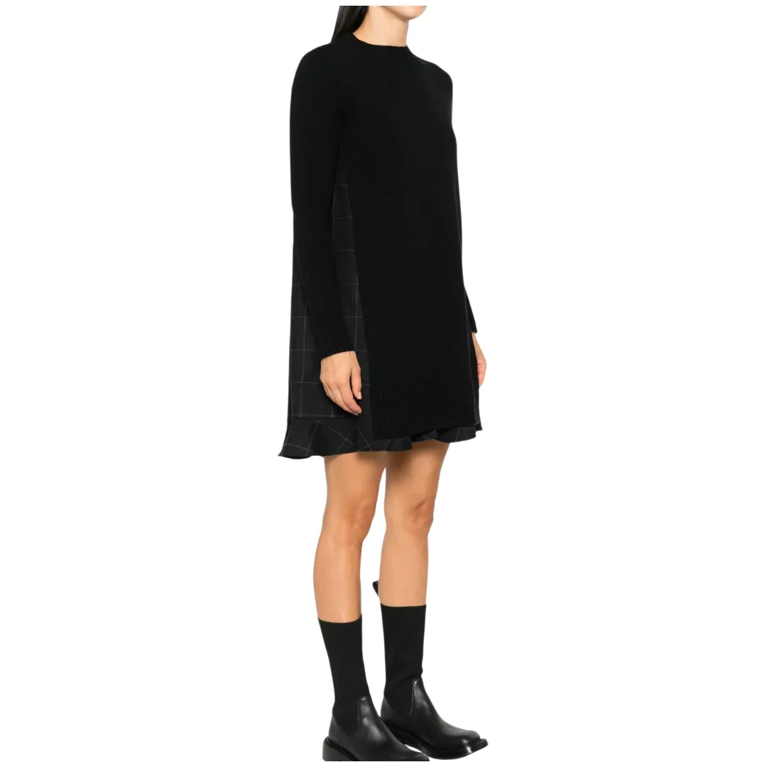 Knit Windowpane Mini Dress