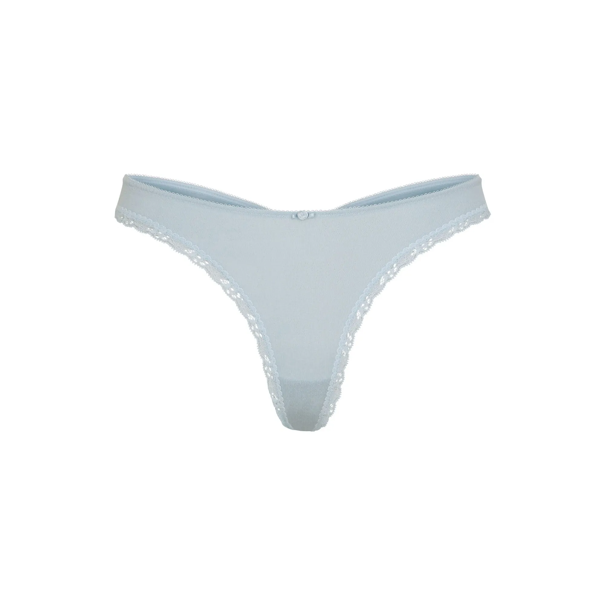 LACE POINTELLE THONG | SKY