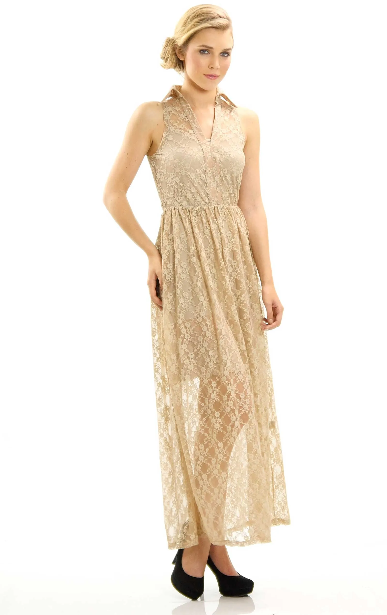 Lace Pullover Maxi Dress