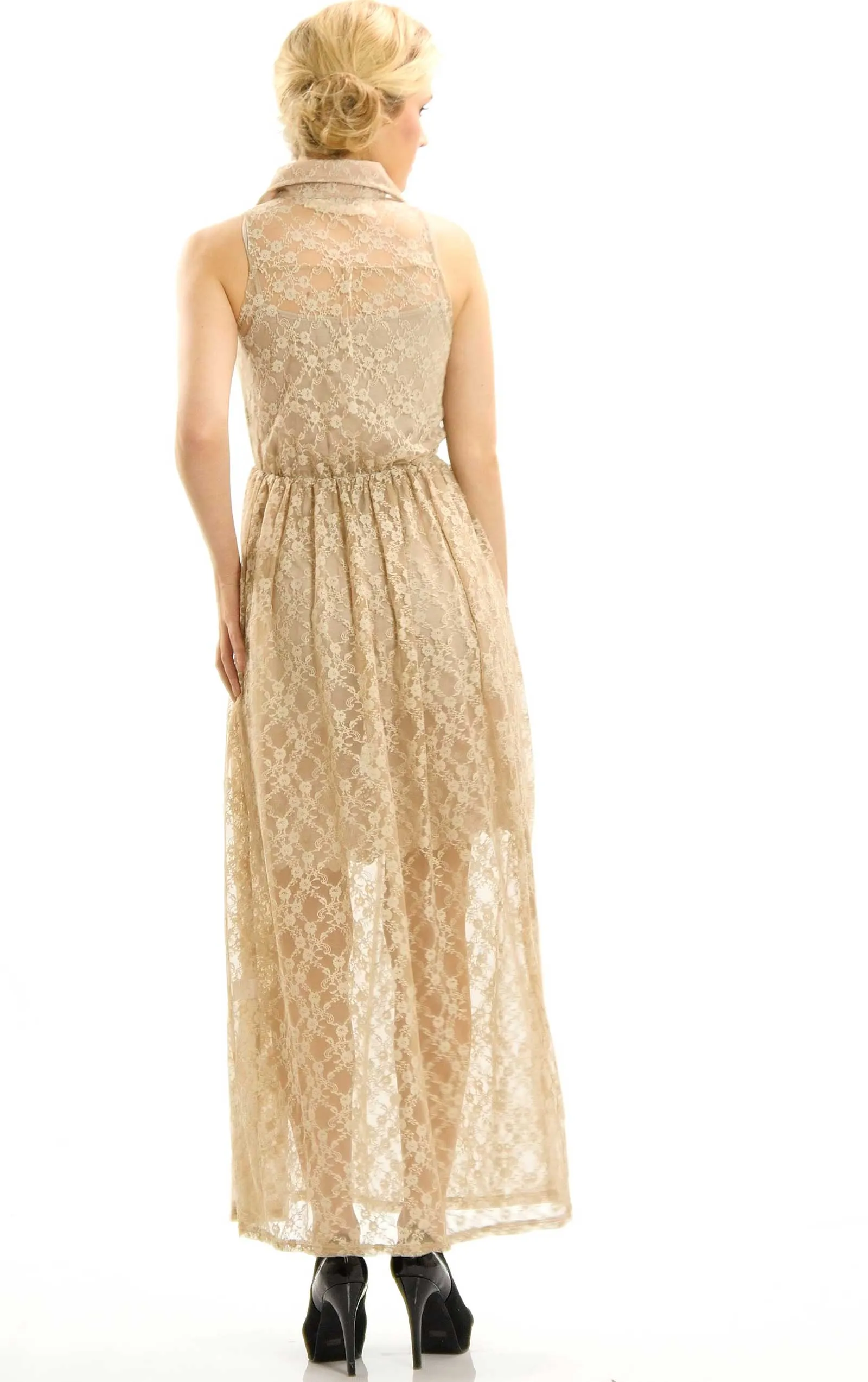Lace Pullover Maxi Dress