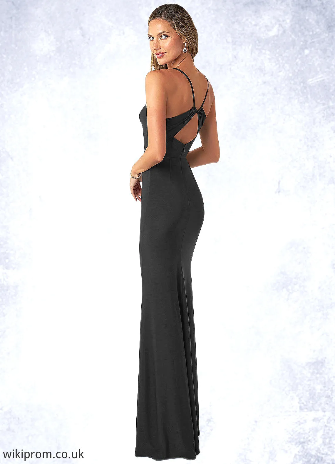 Lillie Sheath Ruched Luxe Knit Floor-Length Dress SWKP0019770