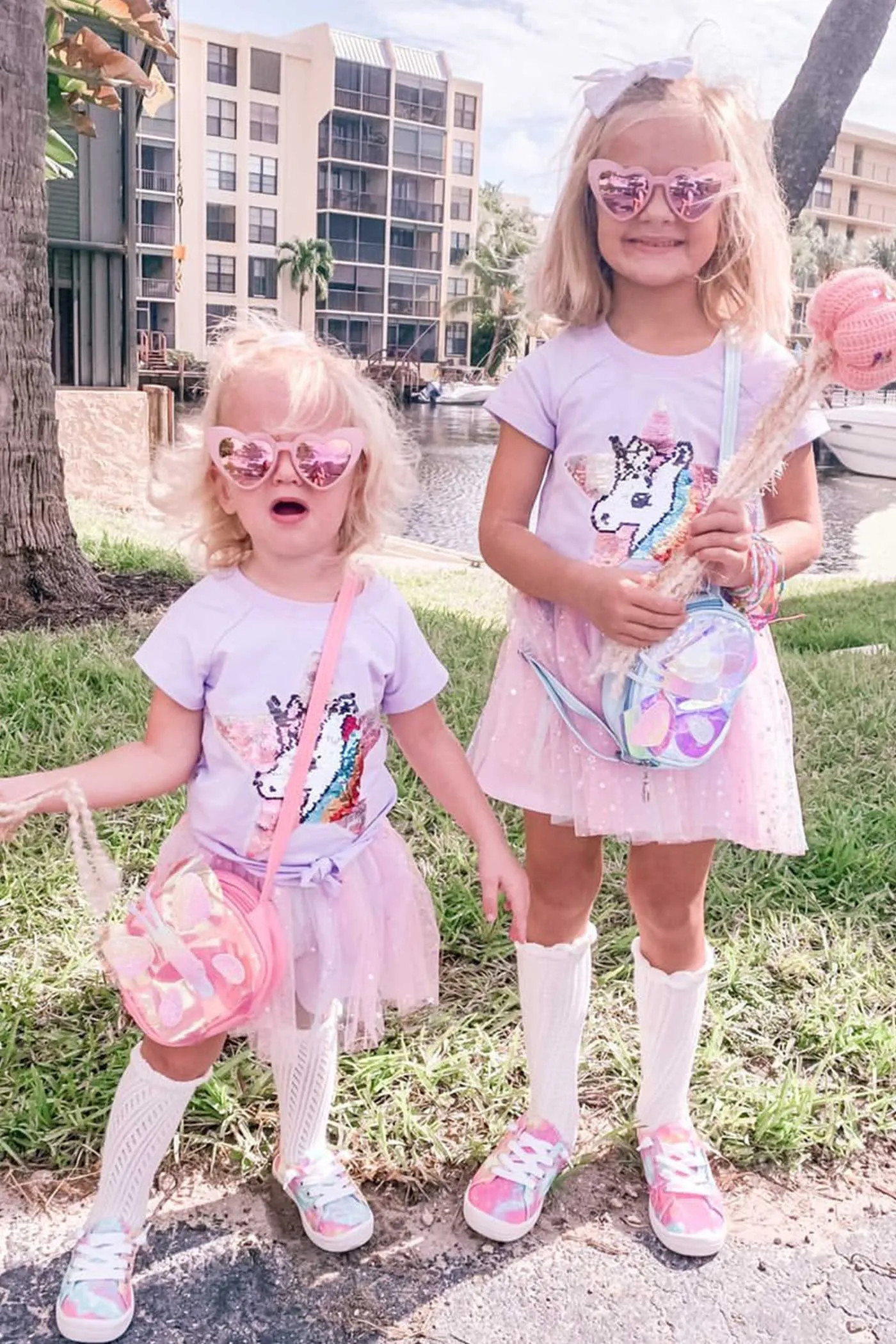 Little Girls Star Unicorn Theme Twofer Dress