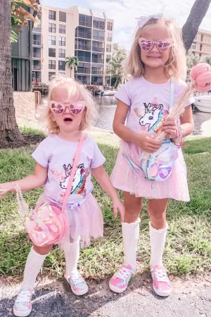 Little Girls Star Unicorn Theme Twofer Dress