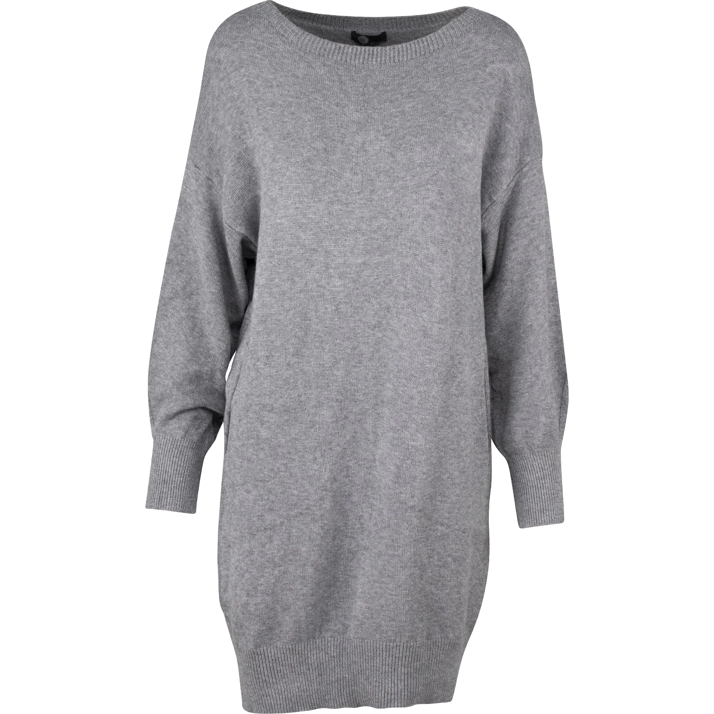 M Made in Italy – Crew-Neck Long Sleeve Knit Dress With Side Pockets