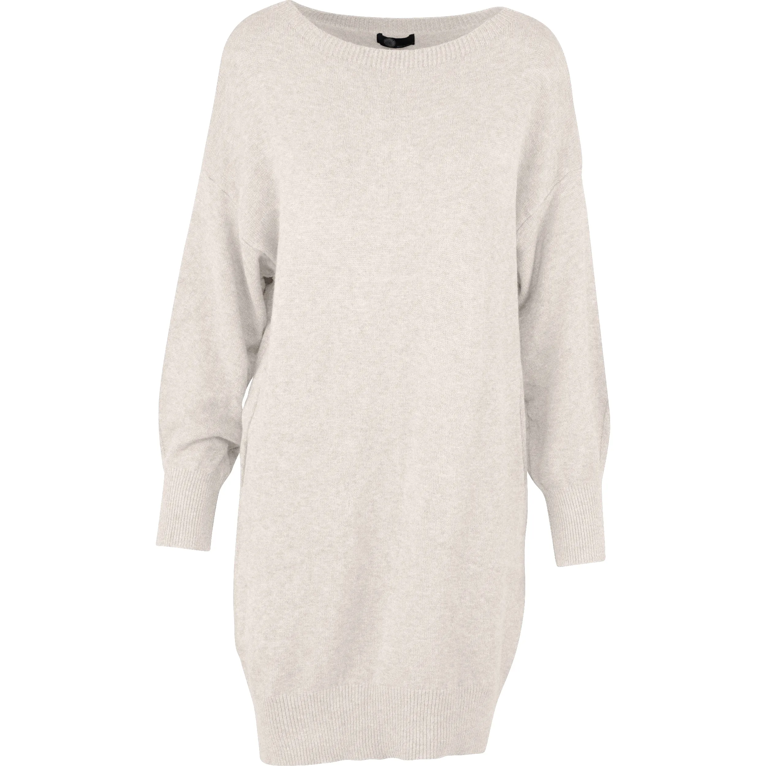 M Made in Italy – Crew-Neck Long Sleeve Knit Dress With Side Pockets