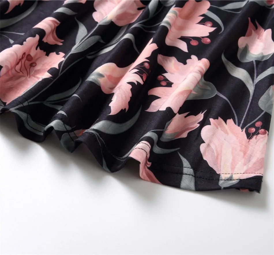 Matching Family Dress Black Floral Maxi Dress for Mommy and Me Matching Outfits