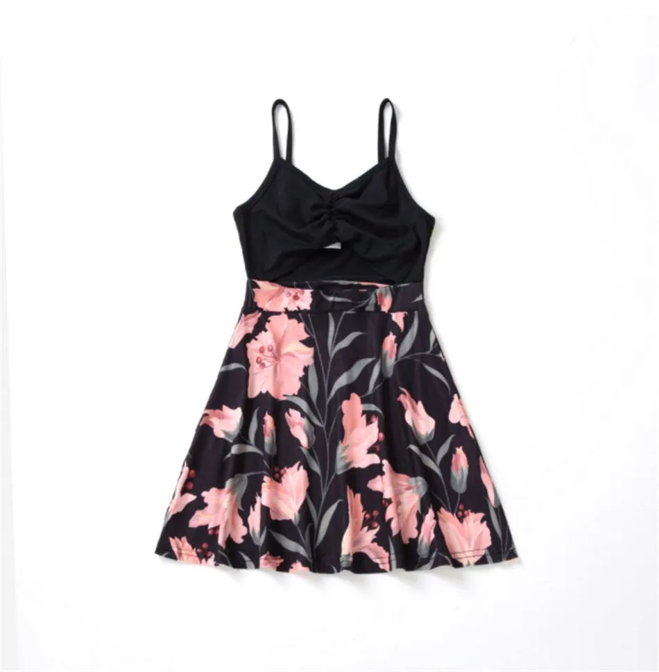 Matching Family Dress Black Floral Maxi Dress for Mommy and Me Matching Outfits