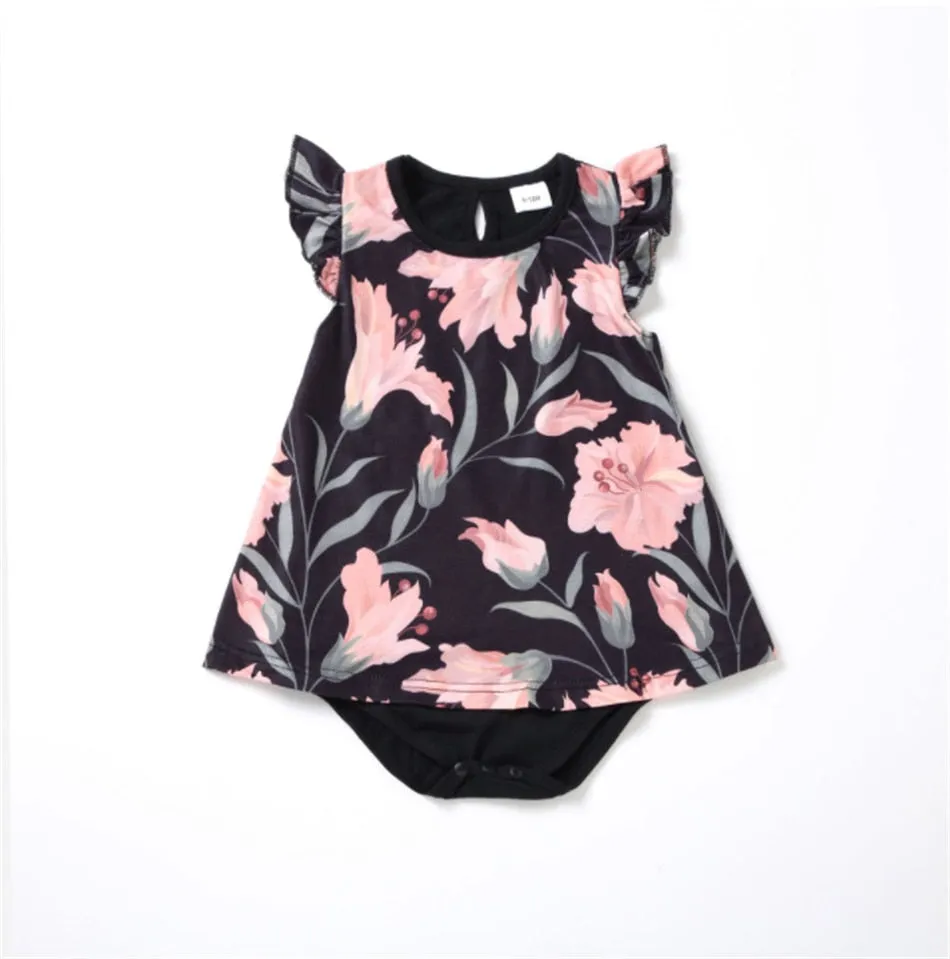 Matching Family Dress Black Floral Maxi Dress for Mommy and Me Matching Outfits