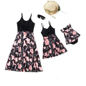 Matching Family Dress Black Floral Maxi Dress for Mommy and Me Matching Outfits