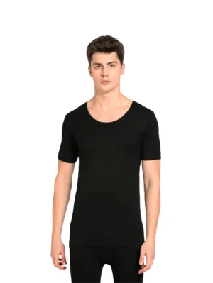Men's Black Thermal Short Sleeve Vest