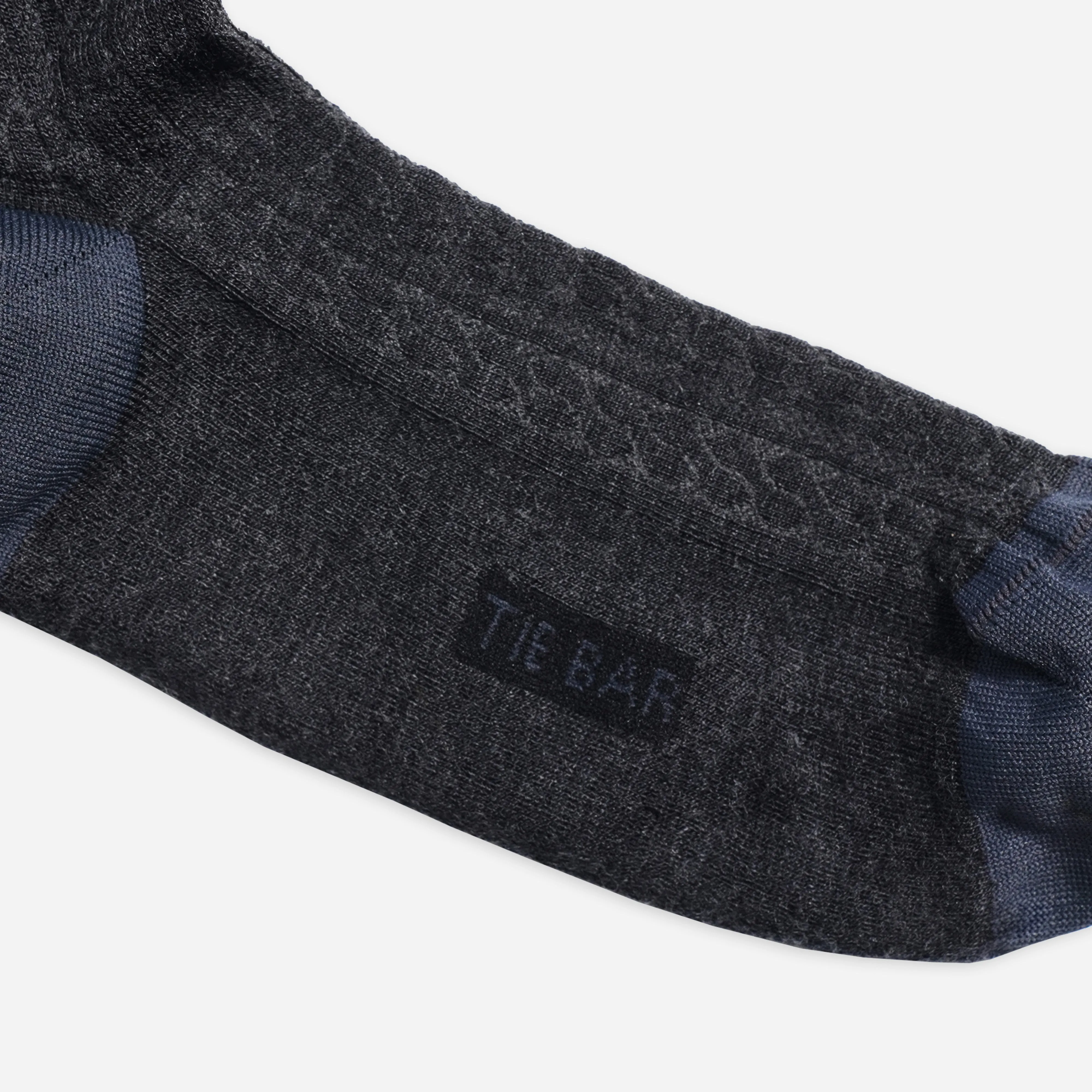 Merino Wool Cable Knit Charcoal Dress Socks