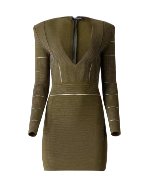 Mesh Panel Knit Dress