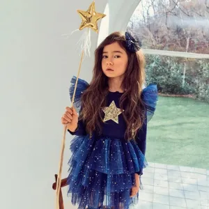 Navy Dress with Gold Star