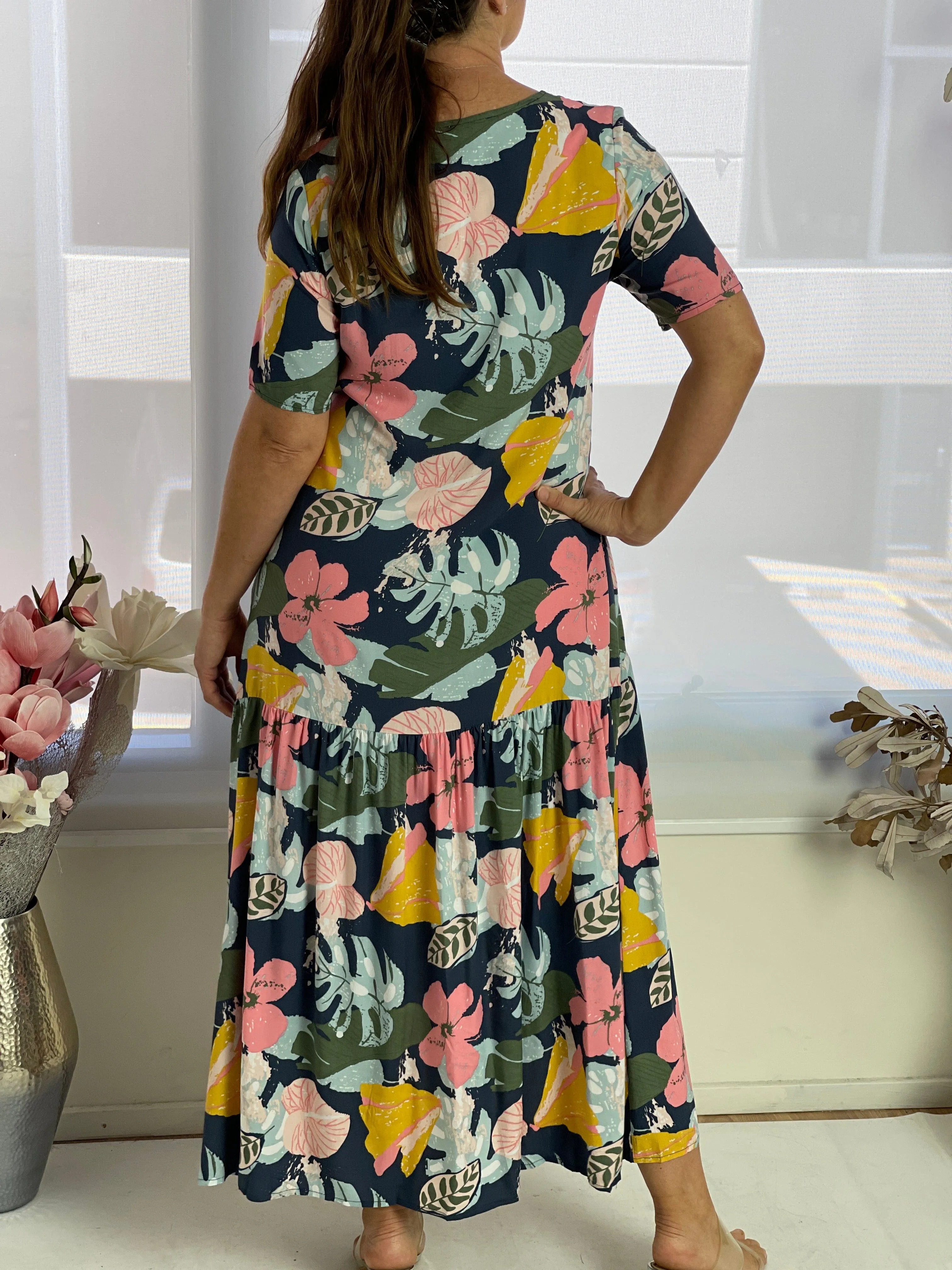 Petal Tropical Floral Dress