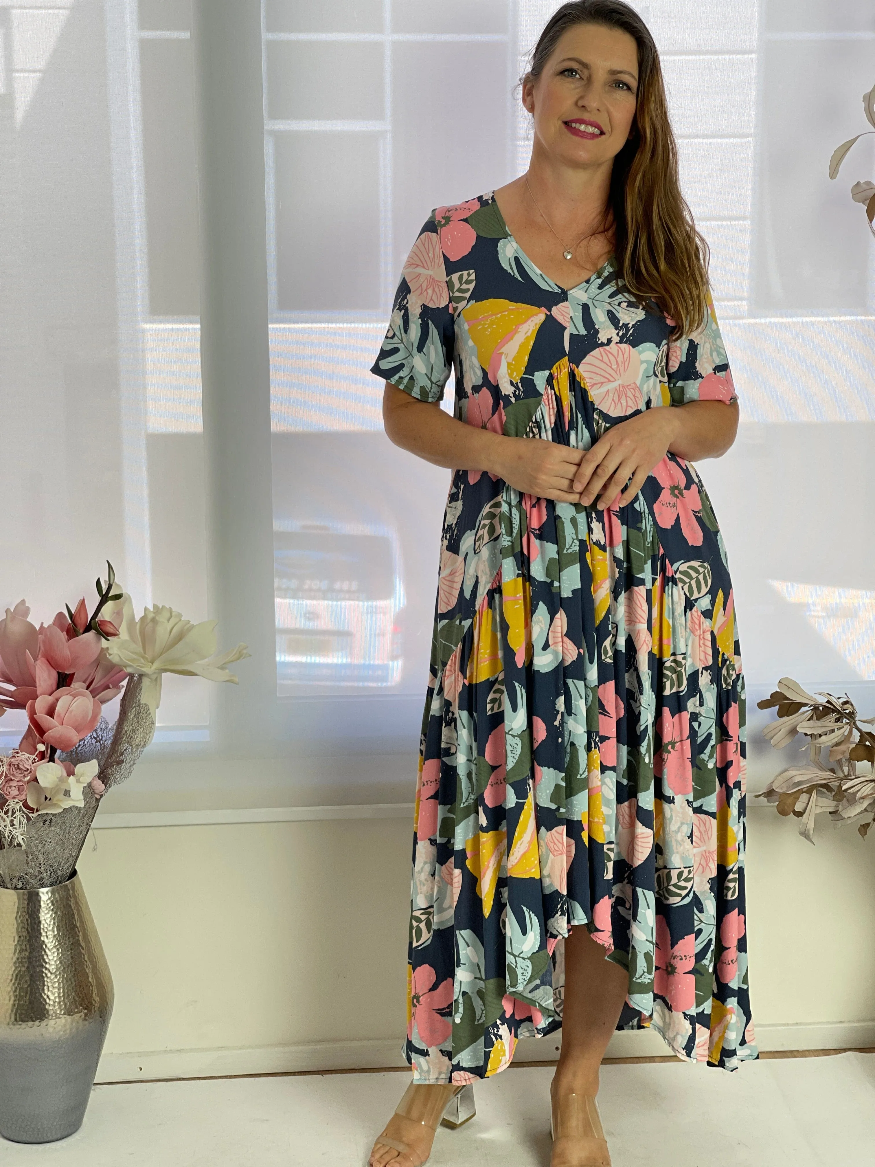 Petal Tropical Floral Dress