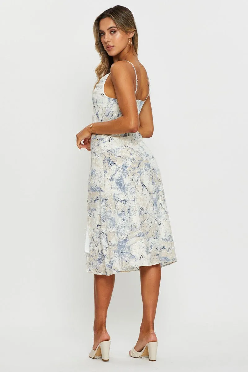Print Slip Dress Midi